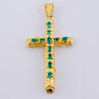 Dije Cruz Tronco Esmeraldas 1,8 Qts 3.25 g / 4.9 cm Oro Amarillo 18K