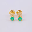 Topos Cuatro Garras Esmeralda 15Pts 0.65 g / 1.5 mm Oro Amarillo 18K