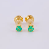 Topos Cuatro Garras Esmeralda 15Pts 0.65 g / 1.5 mm Oro Amarillo 18K