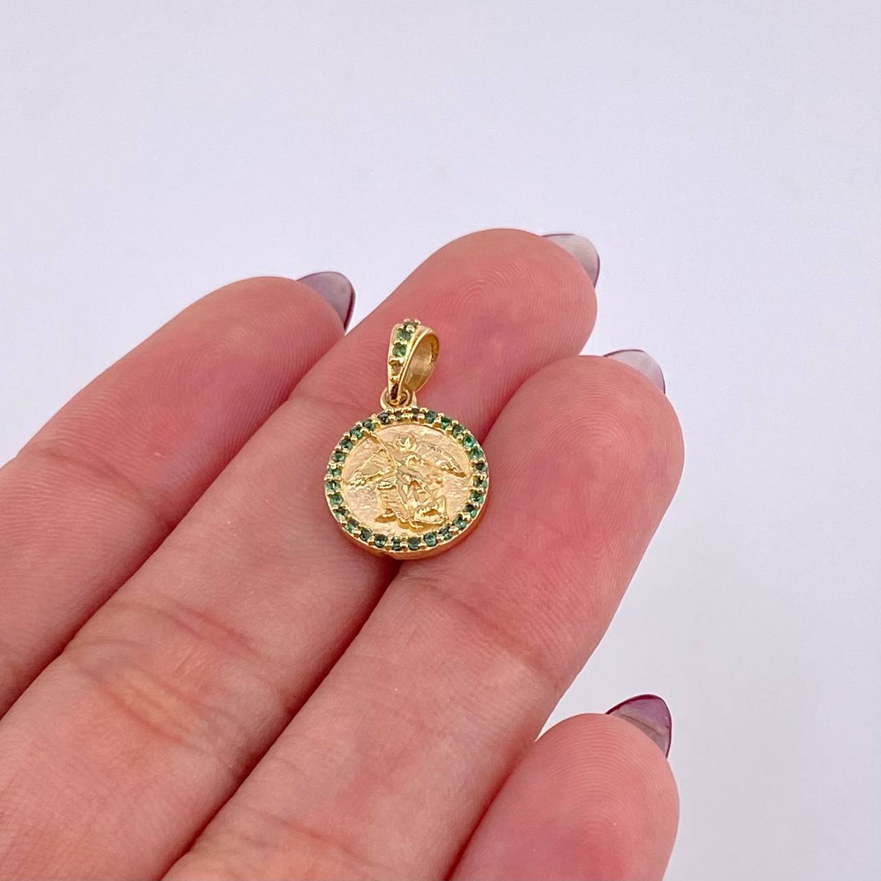 Dije Medalla San Miguel 1.6 g / 1.8 cm Oro Amarillo 18K