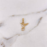 Dije Colibri 0.9gr / 2cm / Silueta Circones Blancos Negros Oro Amarillo 18K $