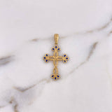 Dije Cruz 2gr / 3.4cm / Circones Blancos Azules Oro Amarillo 18K $