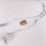 Dije Rectangular 1.4gr / 1.4cm / Circones Colores Oro Amarillo 18K $