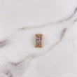 Dije Rectangular 1.4gr / 1.4cm / Circones Colores Oro Amarillo 18K $