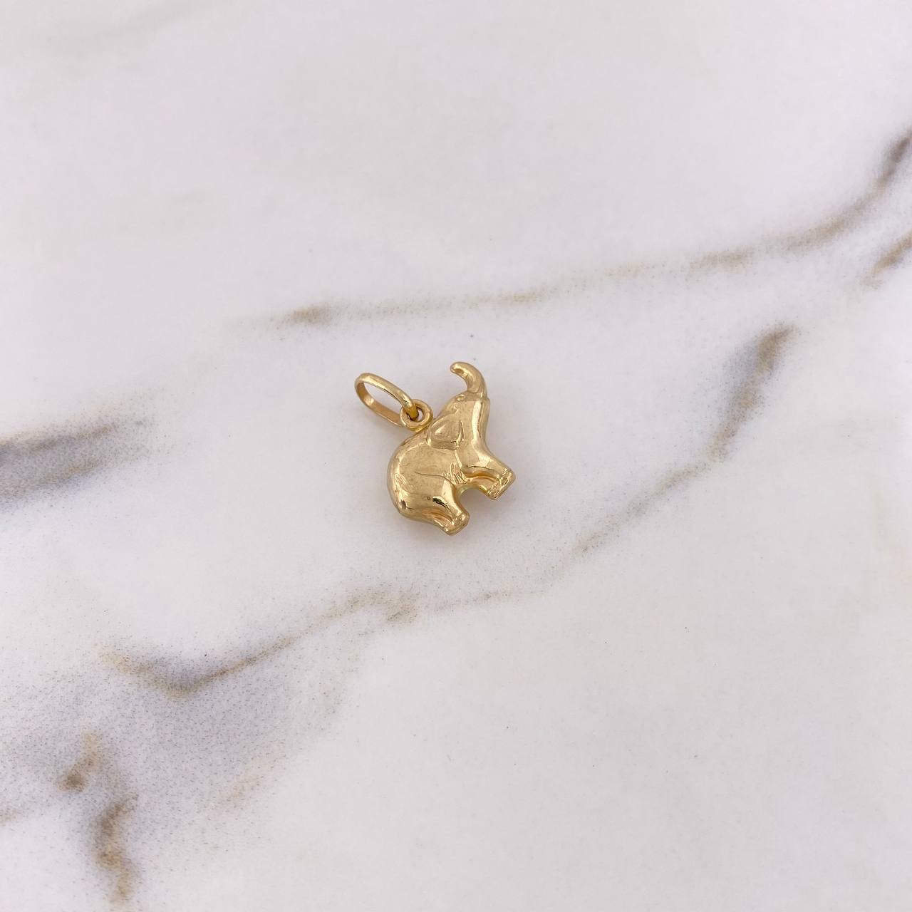 Dije Elefante 1.3gr / 1.8cm / Troquelado Oro Amarillo 18K #