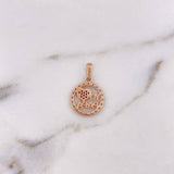 Dije Yo Amo a Papá 1.9gr / 2.1cm / Circones Blancos Fucsias Oro Rosa 18K &