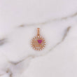 Dije Yo Amo a Papá 1.9gr / 2.1cm / Circones Blancos Fucsias Oro Rosa 18K &