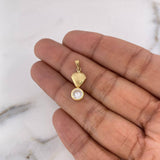 Dije Ostra 0.8gr / 2.1cm / Circon Blanco Oro Amarillo 18K $