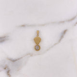 Dije Ostra 0.8gr / 2.1cm / Circon Blanco Oro Amarillo 18K $