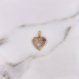 Dije 15 Años 1.2gr / 1.9cm / Circon Morado Oro Amarillo 18K #