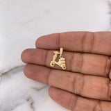 Dije Moto 1gr / 1.6cm / Circones Blancos Negros Oro Amarillo 18K $