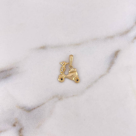 Dije Moto 1gr / 1.6cm / Circones Blancos Negros Oro Amarillo 18K $