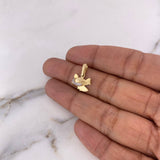 Dije Avion 0.95gr / 1.7cm / Circones Blancos Dos Oros Amarillo Blanco 18K $