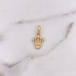 Dije Corona RX 1.25gr / 2cm / Circones Blancos Oro Amarillo 18K #