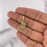 Dije Loro 1.85gr / 2.6cm / Circones Verdes Oro Amarillo 18K $