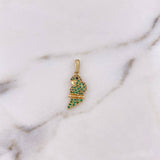 Dije Loro 1.85gr / 2.6cm / Circones Verdes Oro Amarillo 18K $