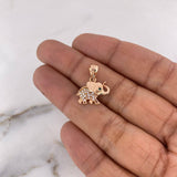 Dije Elefante 1.6gr / 1.8cm / Circones Blancos Verde Oro Rosa 18K $