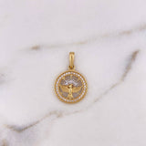 Dije Colibri 2.2gr / 2.4cm / Circones Blancos Dos Oros Amarillo Blanco 18K $