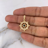 Dije Timon 2.7gr / 2.6cm / Circones Blancos Negros Oro Amarillo 18K #