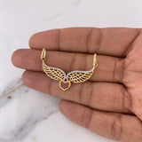 Dije Alas Corazon 3.5gr / 3.7cm / Circones Blancos Fucsias Dos Oros Amarillo Blanco 18K $