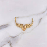 Dije Alas Corazon 3.5gr / 3.7cm / Circones Blancos Fucsias Dos Oros Amarillo Blanco 18K $