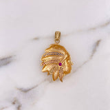 Dije Indio 7.3gr / 3.5cm / Circones Colores Oro Amarillo 18K $