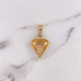 Dije Diamante 5.3gr / 3cm / Circones Blancos  Oro Amarillo 18K $