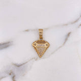 Dije Diamante 5.3gr / 3cm / Circones Blancos  Oro Amarillo 18K $