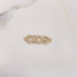 Herraje Dios 1.3gr / 2.7cm / Circones Blancos Oro Amarillo 18K &