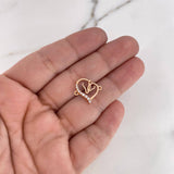 Herraje Corazon  0.9gr / 1.5cm / Circones Blancos Oro Rosa 18K $
