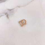 Herraje Corazon  0.9gr / 1.5cm / Circones Blancos Oro Rosa 18K $