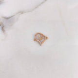 Herraje Corazon  0.9gr / 1.5cm / Circones Blancos Oro Rosa 18K $