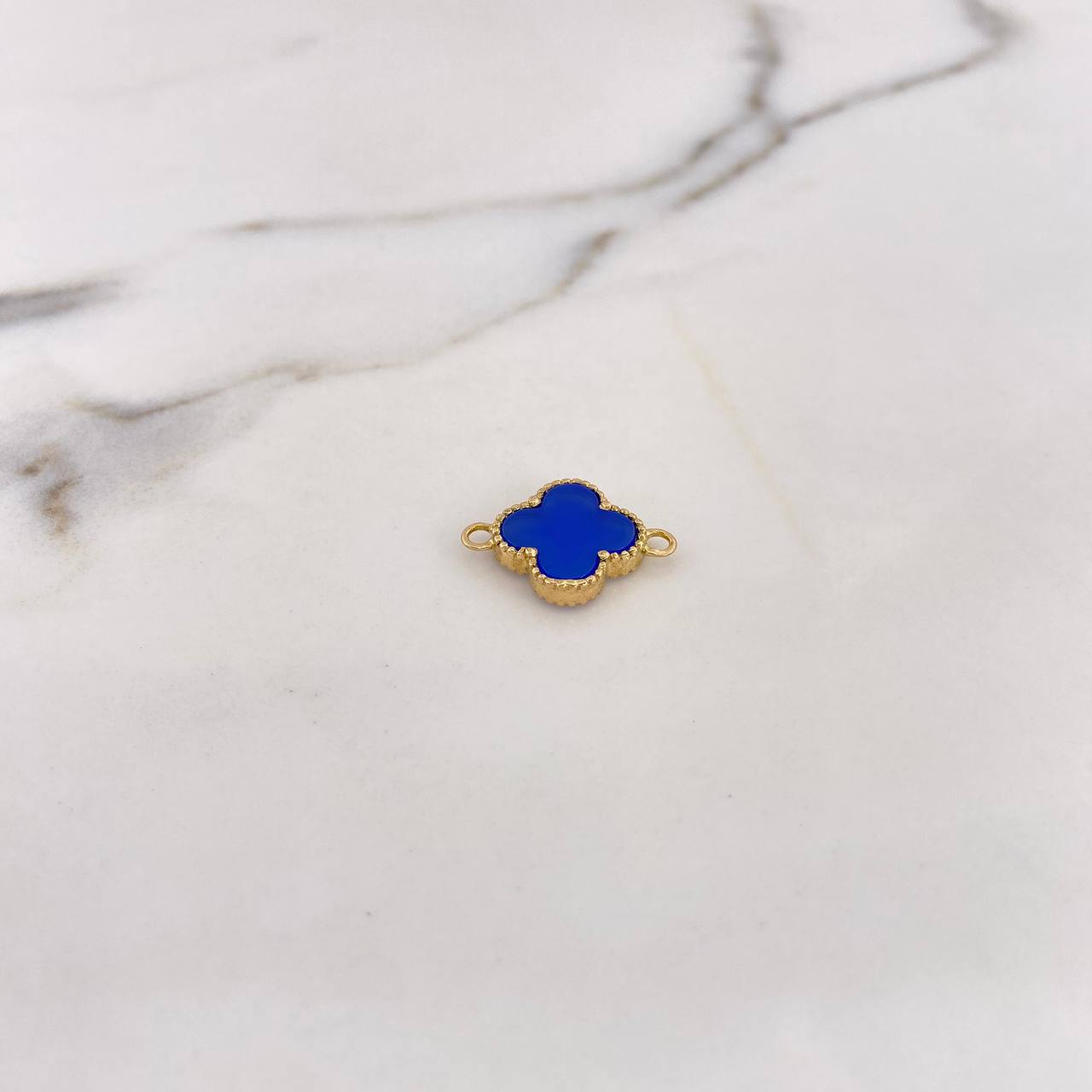 Herraje Trebol 2.35gr / 2.1cm / Azul Oro Amarillo Nac.Esp. 18K $