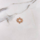 Herraje Estrella De David 1.6gr / 1.9cm / Circones Blancos Oro Rosa 18K $
