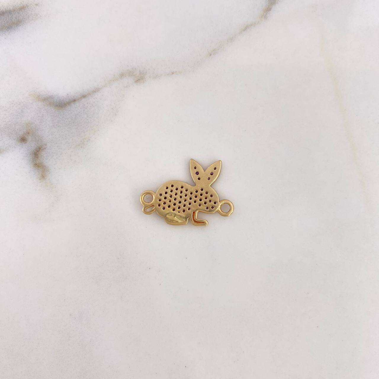 Herraje Conejo 2.15gr / 2.1cm / Circones Lilas Oro Amarillo 18K $