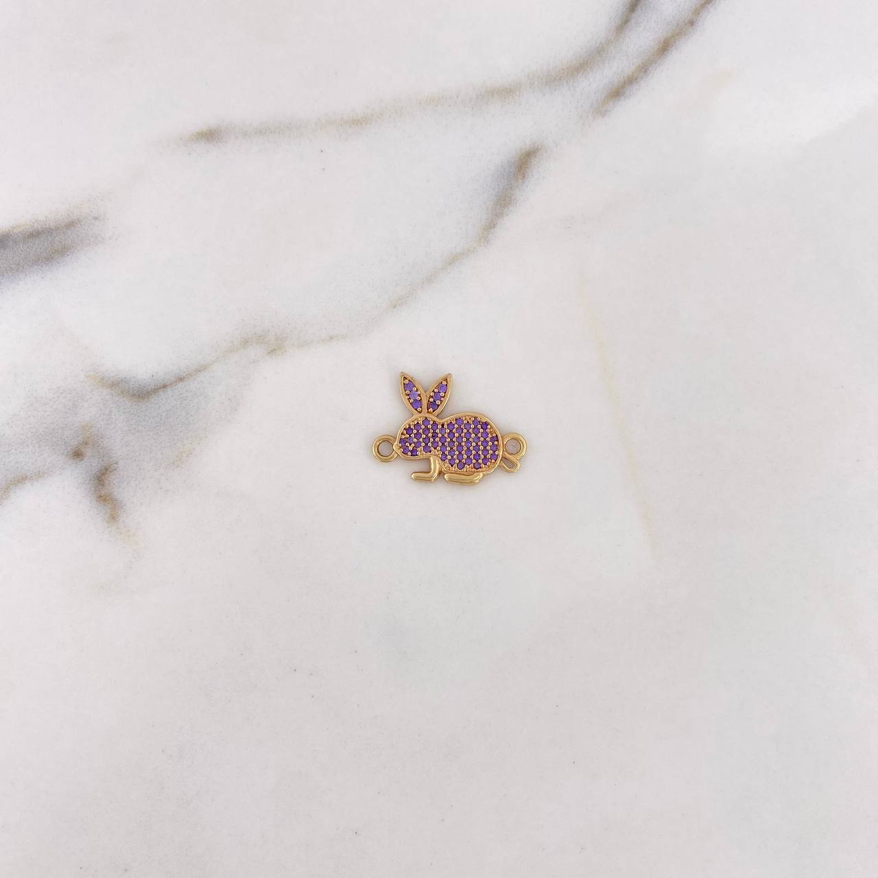Herraje Conejo 2.15gr / 2.1cm / Circones Lilas Oro Amarillo 18K $