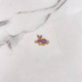 Herraje Conejo 2.15gr / 2.1cm / Circones Lilas Oro Amarillo 18K $