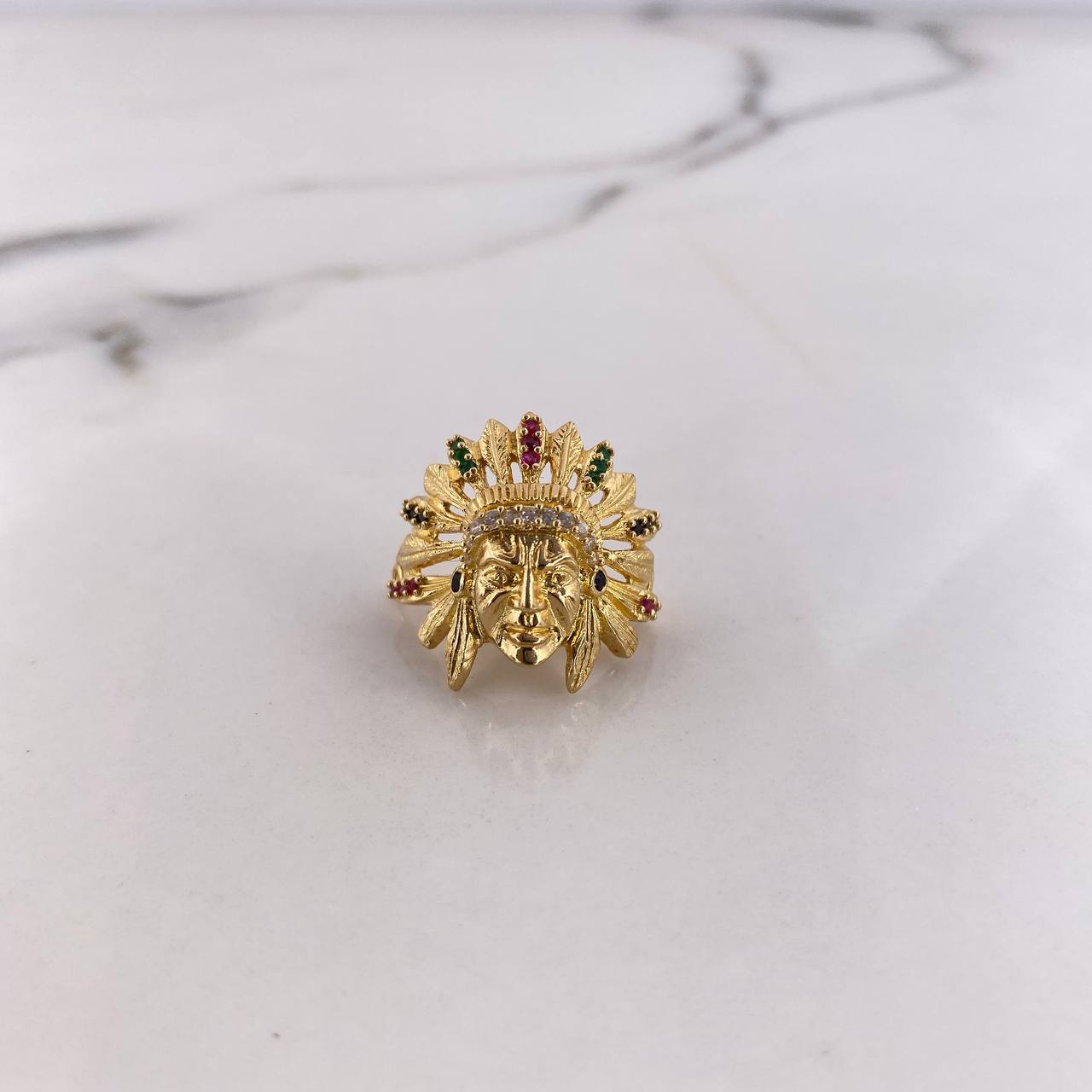 Herraje Rostro Indio 5.9gr / 2.2cm / Circones Colores Oro Amarillo 18K $