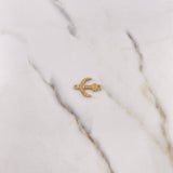 Herraje Ancla 1.55gr / 2.1cm / Circones Blancos Oro Amarillo 18K #