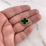 Herraje Trebol 3.4gr / 2.1cm / Verde Oro Amarillo Nac.Esp. 18K $
