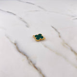Herraje Trebol 3.4gr / 2.1cm / Verde Oro Amarillo Nac.Esp. 18K $