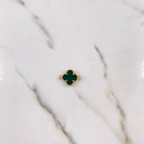 Herraje Trebol 3.4gr / 2.1cm / Verde Oro Amarillo Nac.Esp. 18K $