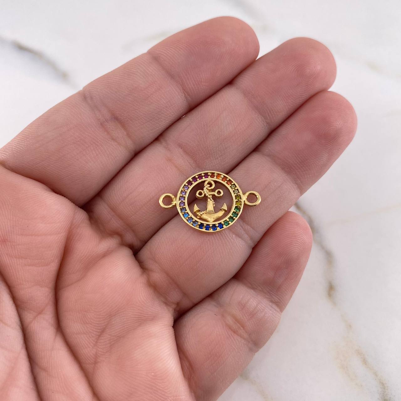 Herraje Ancla 1.4gr / 2.2cm / Circones Colores Oro Amarillo 18K $