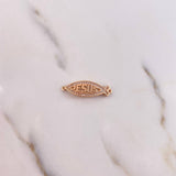 Herraje Jesús 1.95gr / 2.7cm / Circones Blancos Oro Rosa 18K #