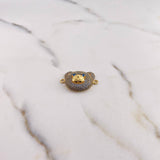 Herraje Rostro Oso 4.3gr / 2.7cm / Circones Azules Oro Amarillo 18K $