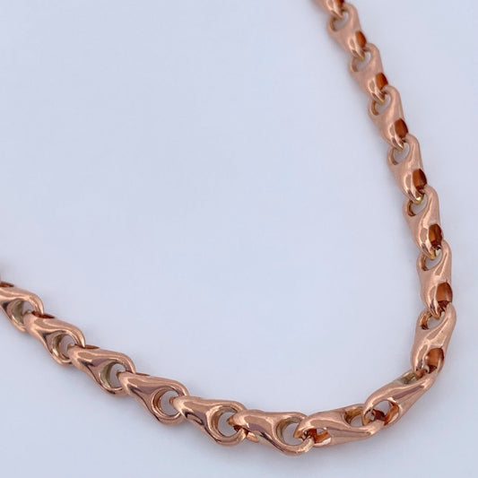 Cadena Rustica Espiga 9.6gr / 47.5cm / Oro Rosa 18K $
