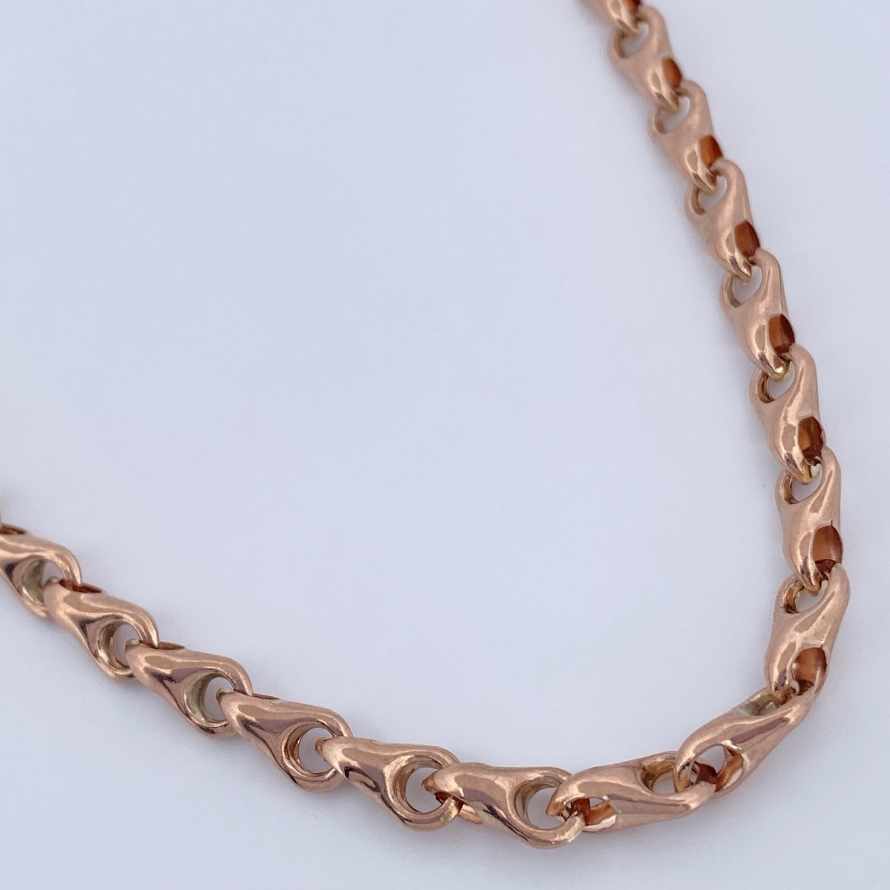 Cadena Rustica Espiga 9.9gr / 47.5cm / 5mm Oro Rosa 18K +