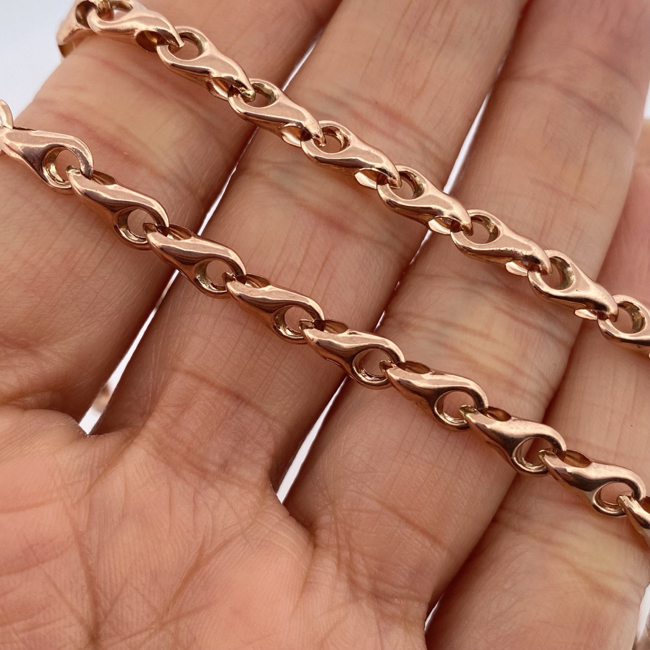Cadena Rustica Espiga 9.6gr / 47.5cm / Oro Rosa 18K $
