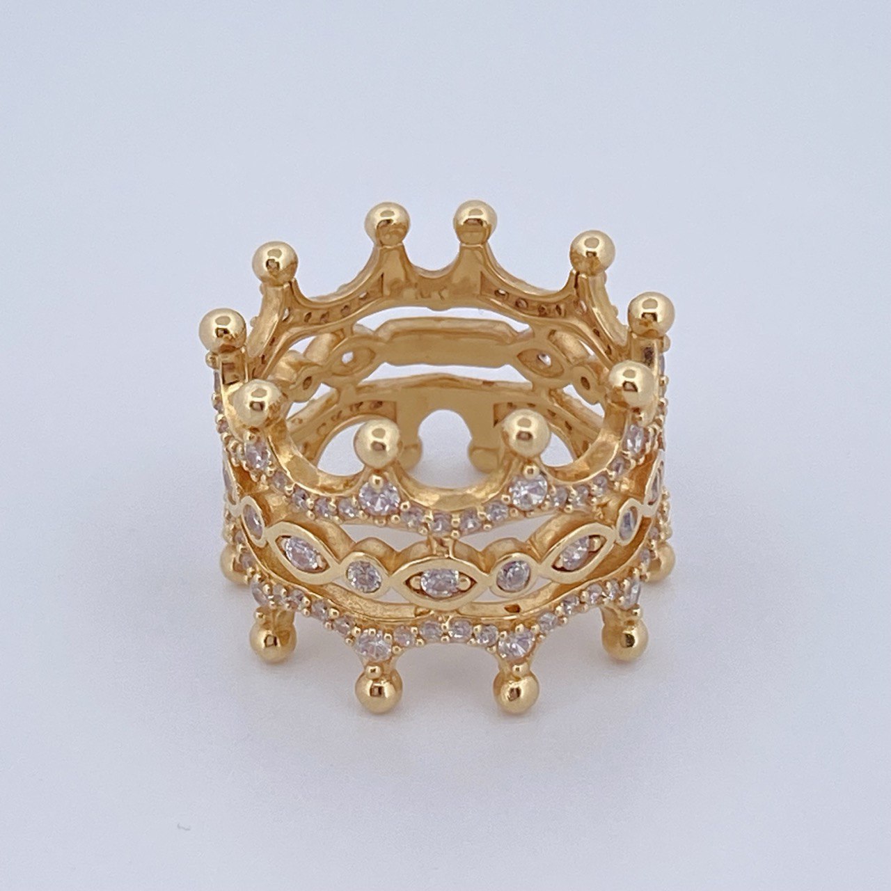 Anillo Doble Corona 7.7gr / T7 1/2 / Oro Amarillo 18K $