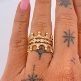 Anillo Doble Corona 7.55gr / T6 1/2 / cm / Oro Amarillo 18K &